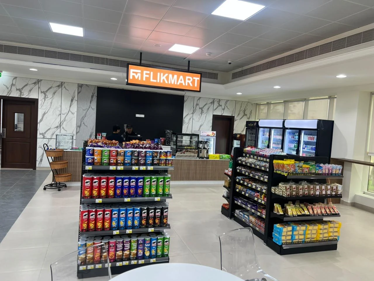 FlikMart campus store with snacks and chilled drinks
